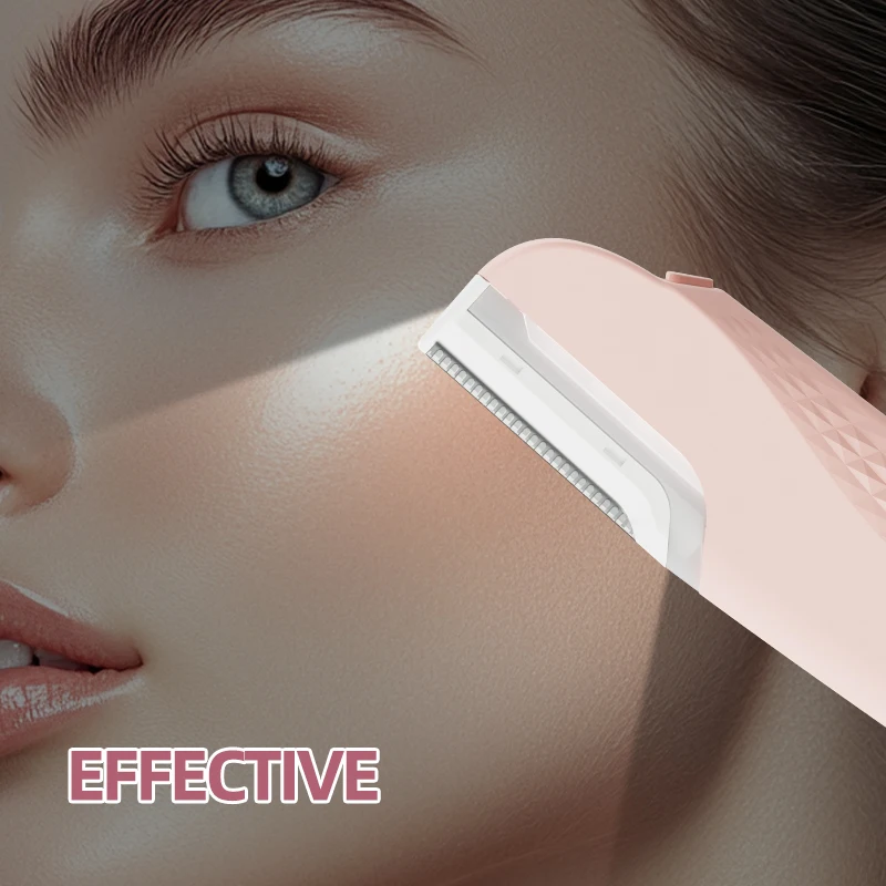 Rechargeable Exfoliating Shaver for Women with Light, Includes 6 Replacement Blades; Tool for Facial Exfoliation and Removing Bo