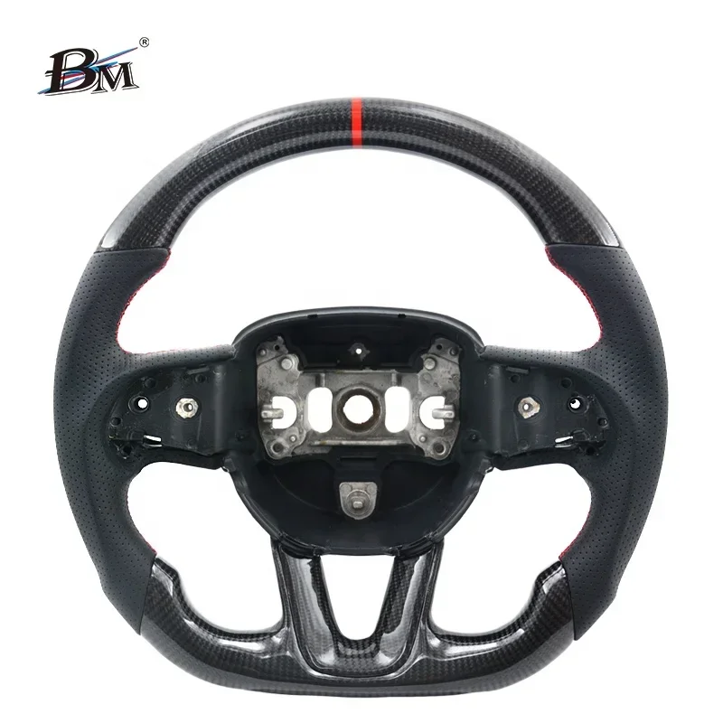 For Dodge Charger Challenger SRT 2015 2016 2017 2018 2019 2020 2021 2022 2023 Carbon Fiber Sport Steering Wheel By BM