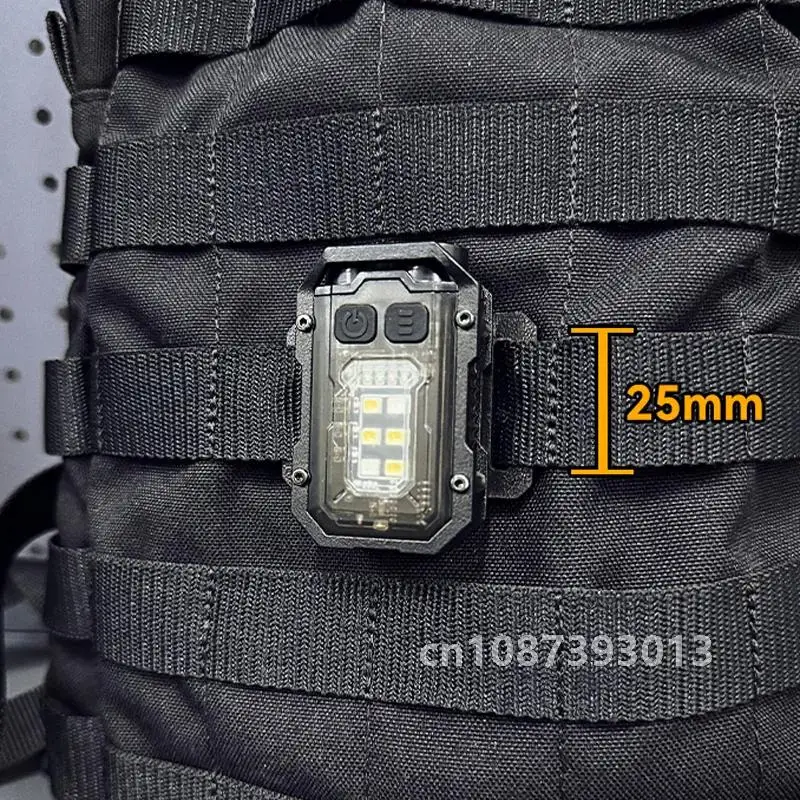 EDC Tactical Flashlight Portable Mini Light Outdoor Camping Hiking Tools  Molle 25mm Backpack Strap Clip USB Rechargeable