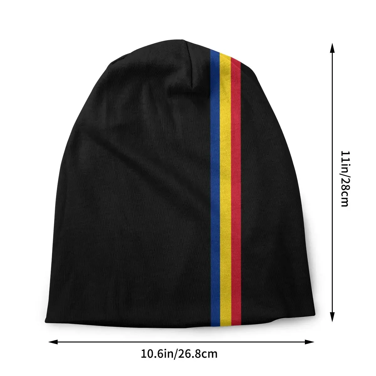 Romanian Flag Minimalist Bonnet Hats Romania Knitted Hat Vintage Outdoor Skullies Beanies  Men's Women's Spring Warm Cap