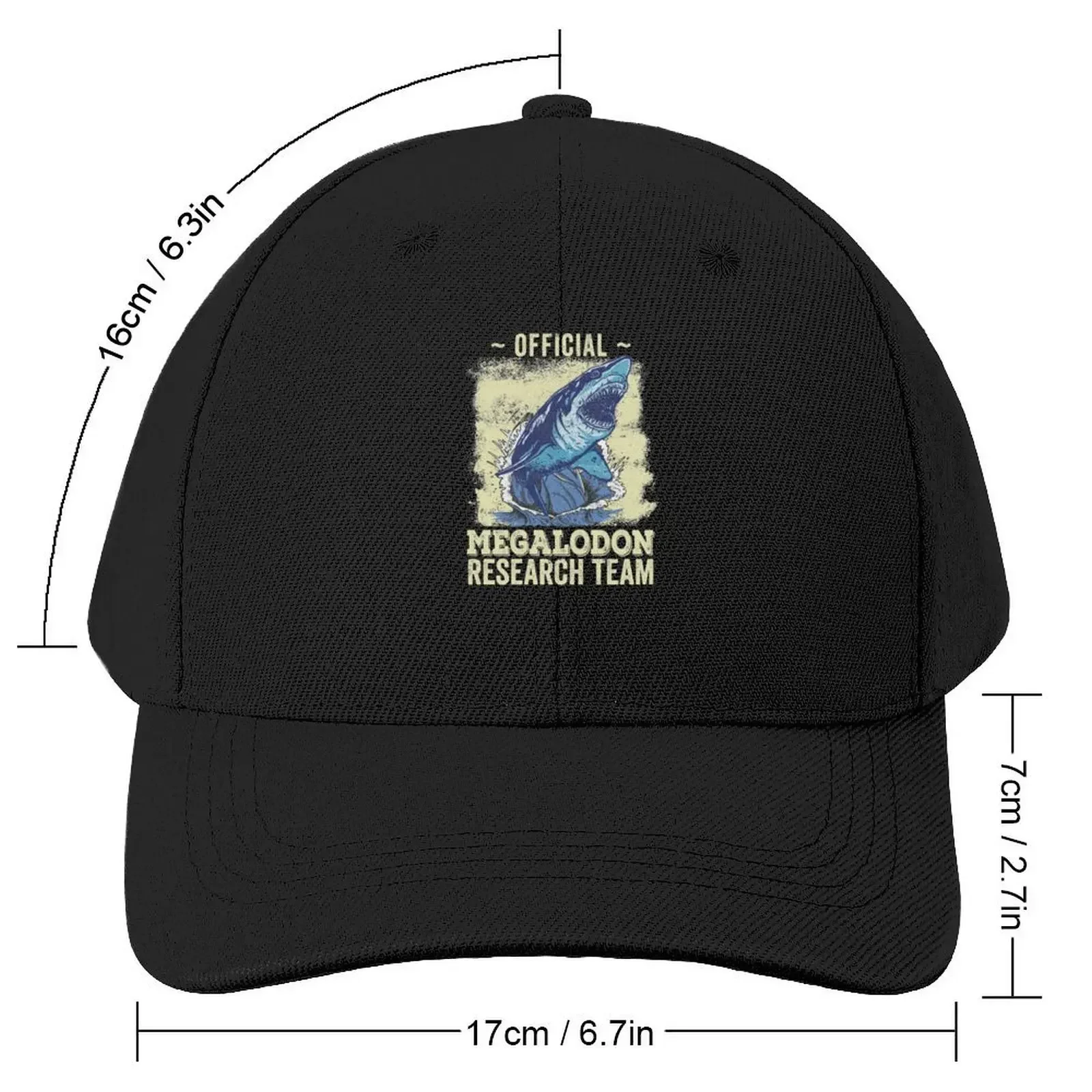 Official Megalodon Research Team Funny Megalodon Sharks Baseball Cap Vintage Hip Hop Women's Men's