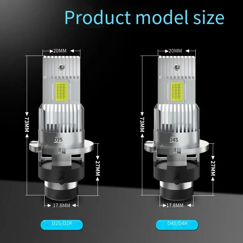 

D1S D2S D3S LED Headlight Bulbs HID Xenon Replacement with Canbus 12V 45W 6000K Bright Light