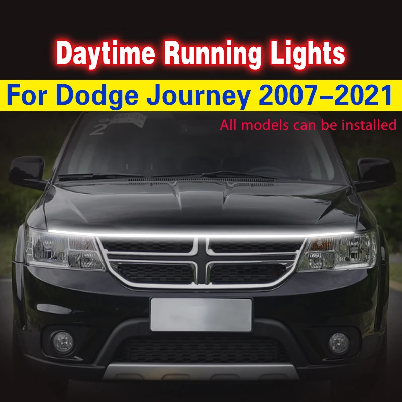 1PCS LED Car Daytime Running Light Fog Lamp Signal DRL 12v For Dodge Journey 2007-2021 Universal Auto Decorative Atmosphere Lamp