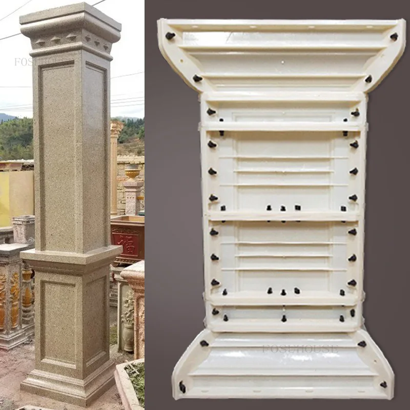 Corner Column Pier Gate Roman Column Foot Base Chinese Square Pier Mold Cement Balcony Railing Building Mold