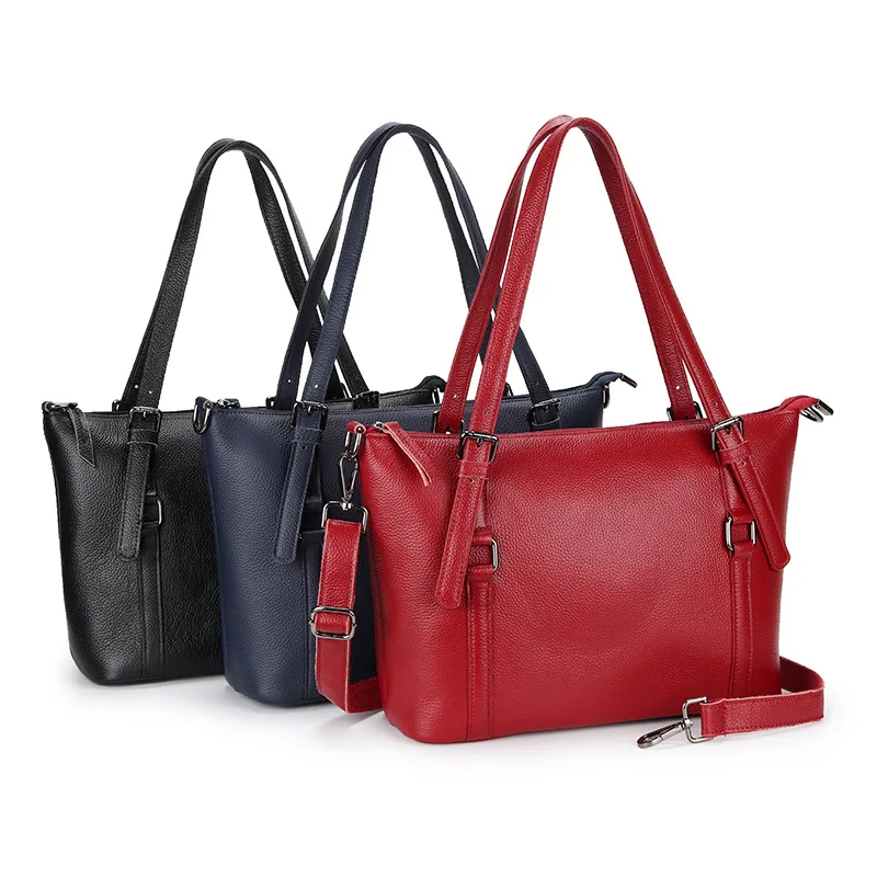 

2025 New Arrival Large Capacity Genuine Leather Women Cross-body Bag Cowhide Lady Shoulder Bag Fashionable Female Tote Handbags