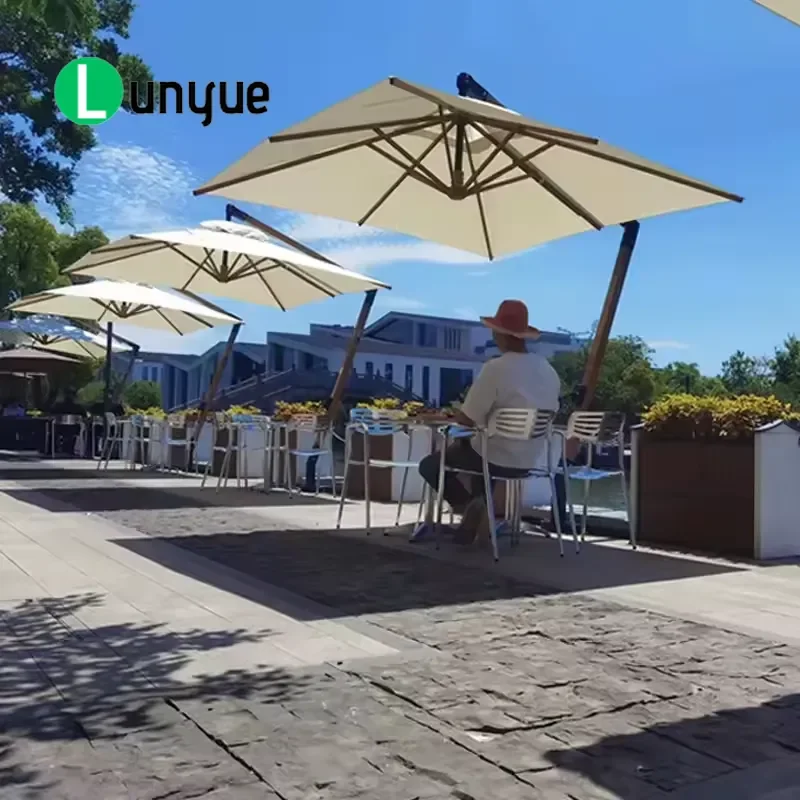 Heavy Duty Outdoor Cantilever Umbrella Large Garden Shade Market Patio Restaurant Sun Protection Weather Resistant Durable