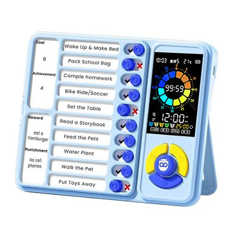 ADHD Visual Timer For Kids Adults, 5-In-1 Design, Task Timer 12/24 Hours, For Kids With Autism Visual Schedule Tool