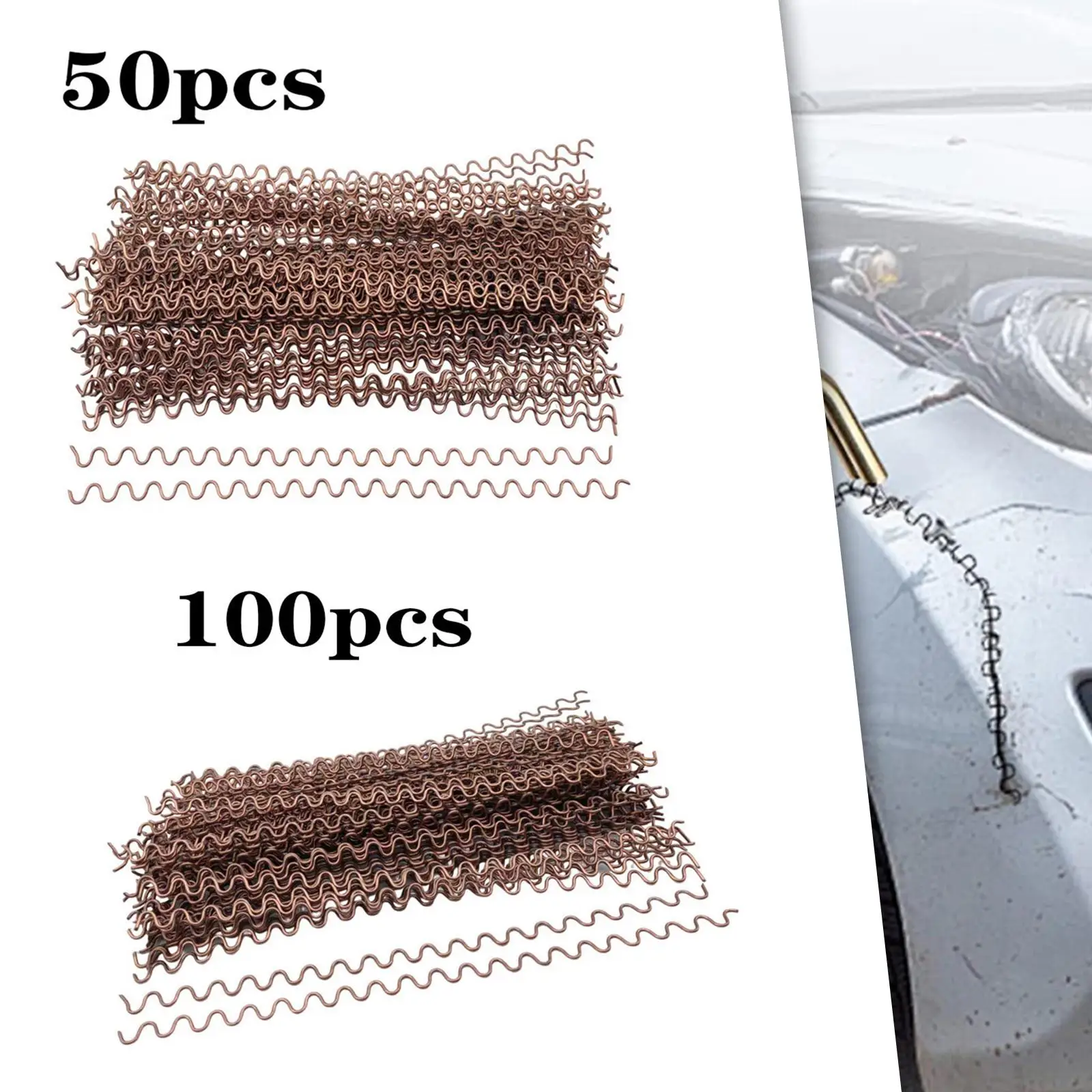 50/100Pcs Dent Repair Pulling Wire Car Wiggle Wires Point Welding Electrodes Wave Wires for Automotive Sheet Metal Repair