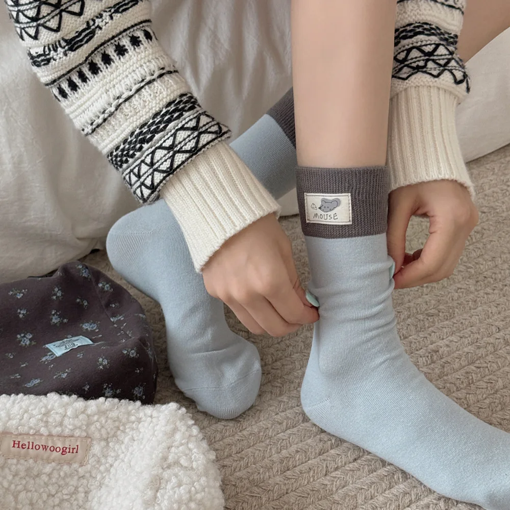 

Хлопковые дышащие однотонные носки для женщин и девочек, корейские модные студенческие носки до щиколотки, свободные свободные носки, чулочно-носочные изделия высокого качества