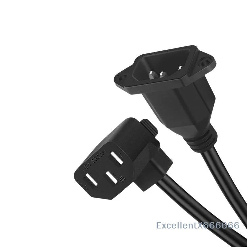1 PCS 90-Degree Elbow Power Supply Extension Cable - Ultra-Thin Soft C13 To C14 3-Pin Male To Female