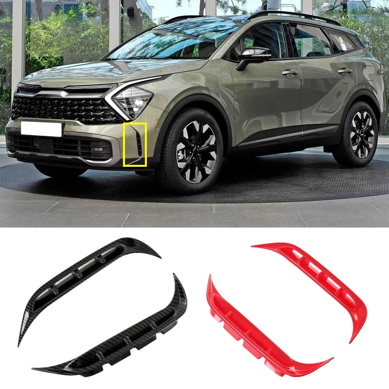 2pcs Front Foglight Eyebrow Cover Trim Fog Light Lamp Protector Cover Molding Bezel For Kia Sportage NQ5 2021 2022 Korea Version