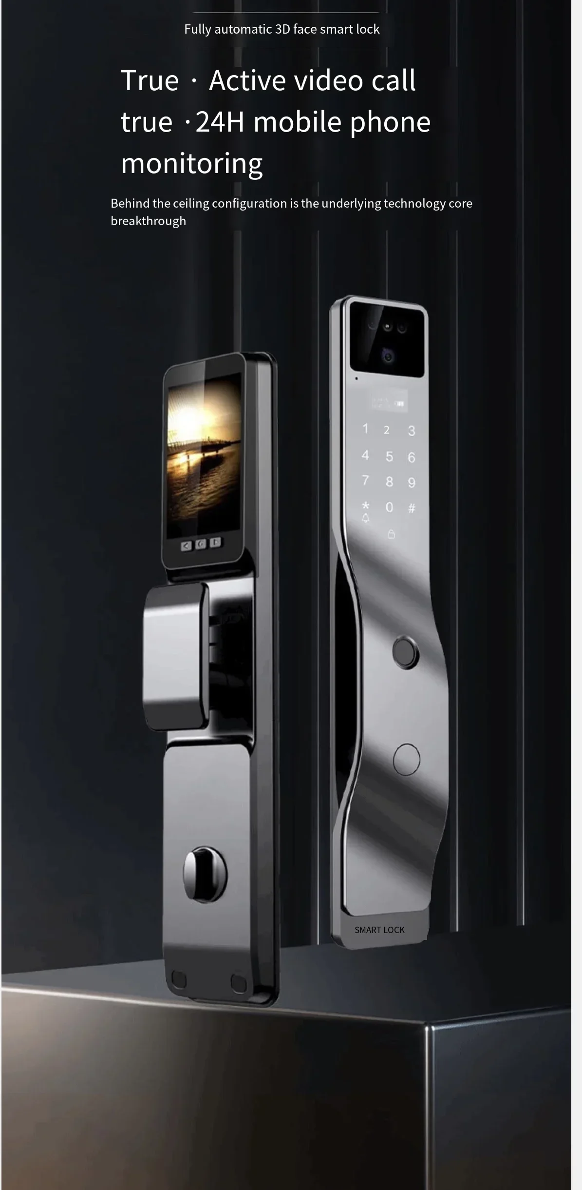 005Smartier Fully Automatic Digital Fingerprint Smart Door Lock 3d Face Recognition With Camera Cerradura Tuya  Wifi Aluminium L