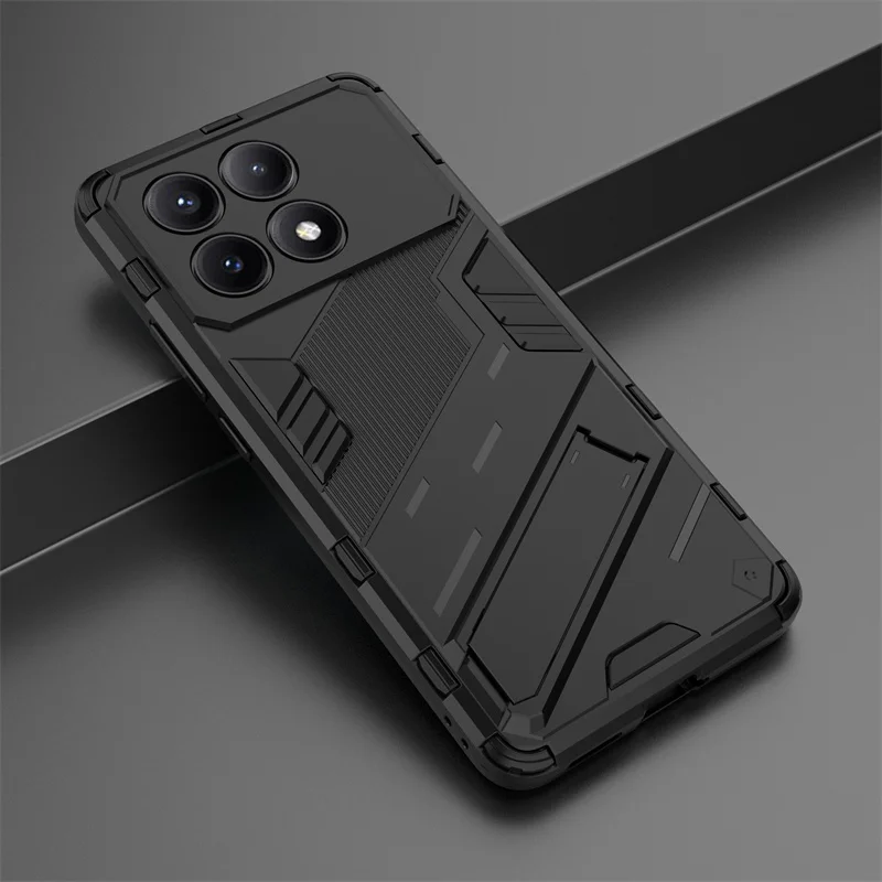 For poco x6 pro 5g Case car magnetic armor shockproof stand protection back cover for xiaomi poko x6 pocox6 x 6 pro phone cases