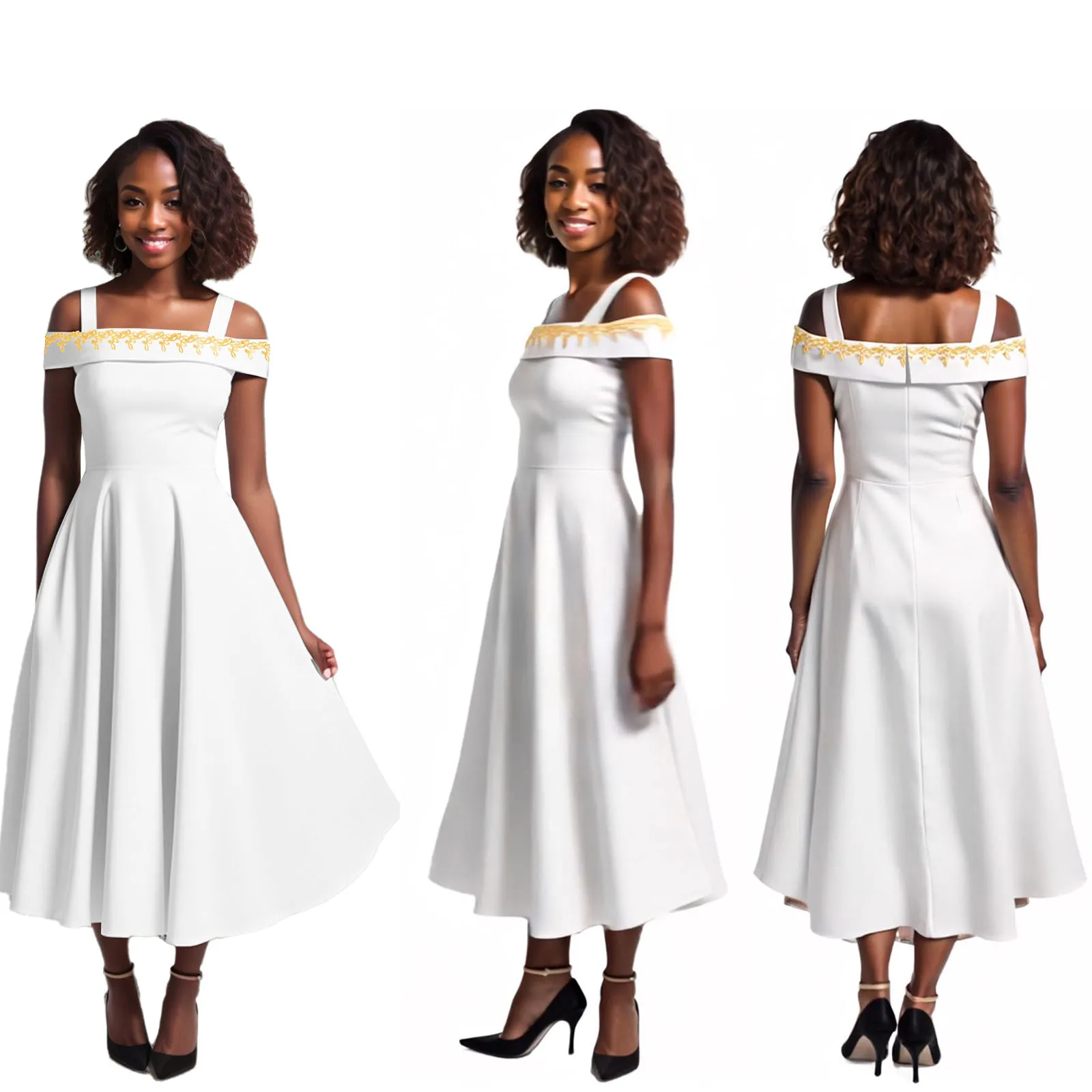 

DBQ Women's Boho Dress Wrap Off Shoulder Embroidery Belted Ruffle Hem A-Line Flowy Ankle Length Dresses 42021