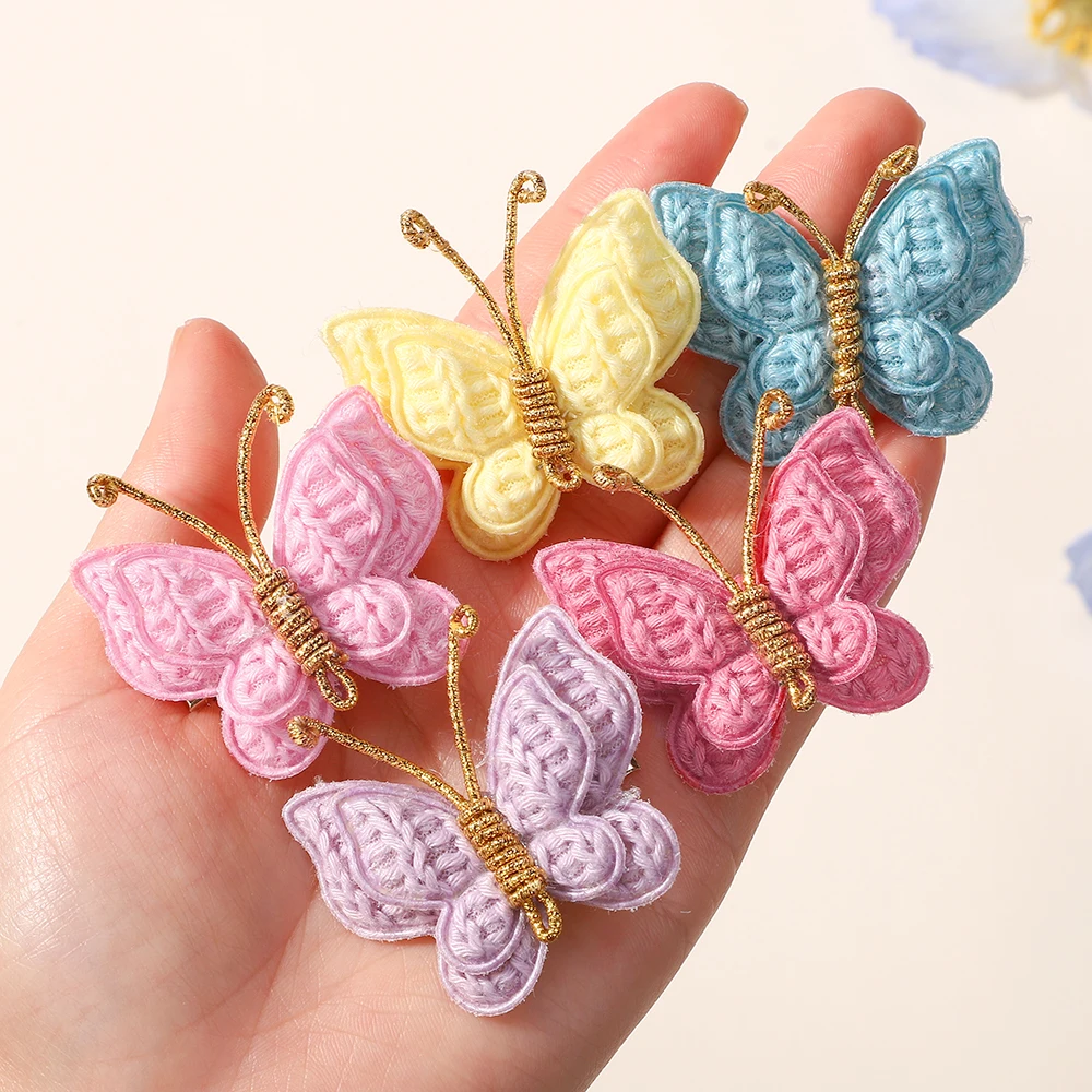 BABY BOWS 2Pcs/lot Girls Kniting Butterfly Hair Clips Hair Bows Hairpins Barrettes for Children Hair Acesssories Headwear Gift