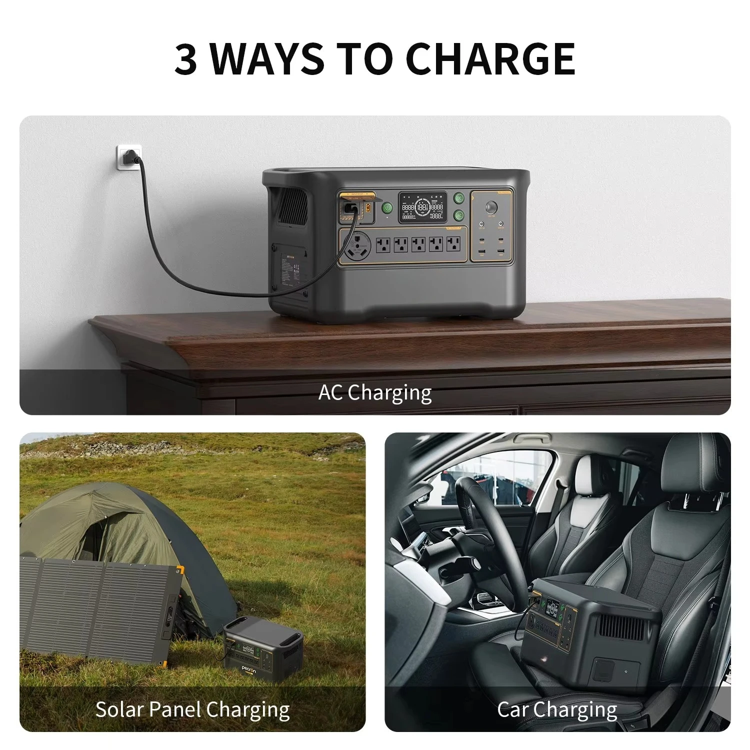 US Stock 3.6kW 3072Wh LiFePO4 Portable Solar Generator Set 600W Panel 120V US Plug Remote Control Wireless Charging MPPT