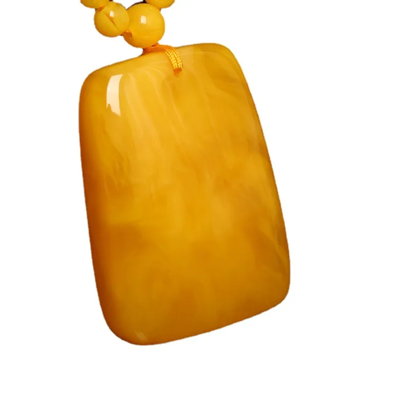 Honey tiger pendant for men, aged amber in chicken fat yellow with eye-catching color, hand-held piece, twelve zodiac anim