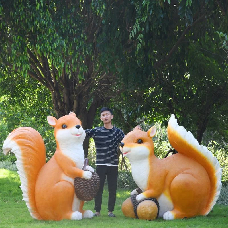 Simulation Squirrel Outdoor Park Forest Landscape Ornaments Fiberglass Sculpture Kindergarten Courtyard Lawn Decorations