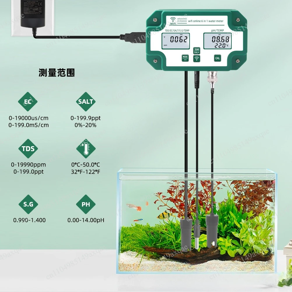 Marine Aquarium Time - Rilevatore di qualità dell'acqua online, strumento