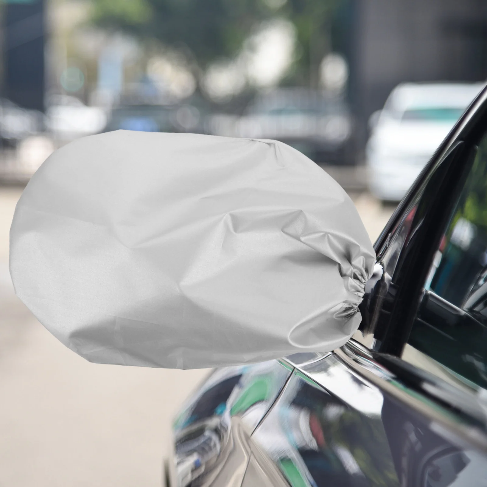 

2Pcs Rear View Mirror Covers Car Side Mirror Protective Covers Silver Oxford Cloth Easy Install Universal Fit Anti Snow Ice Dust