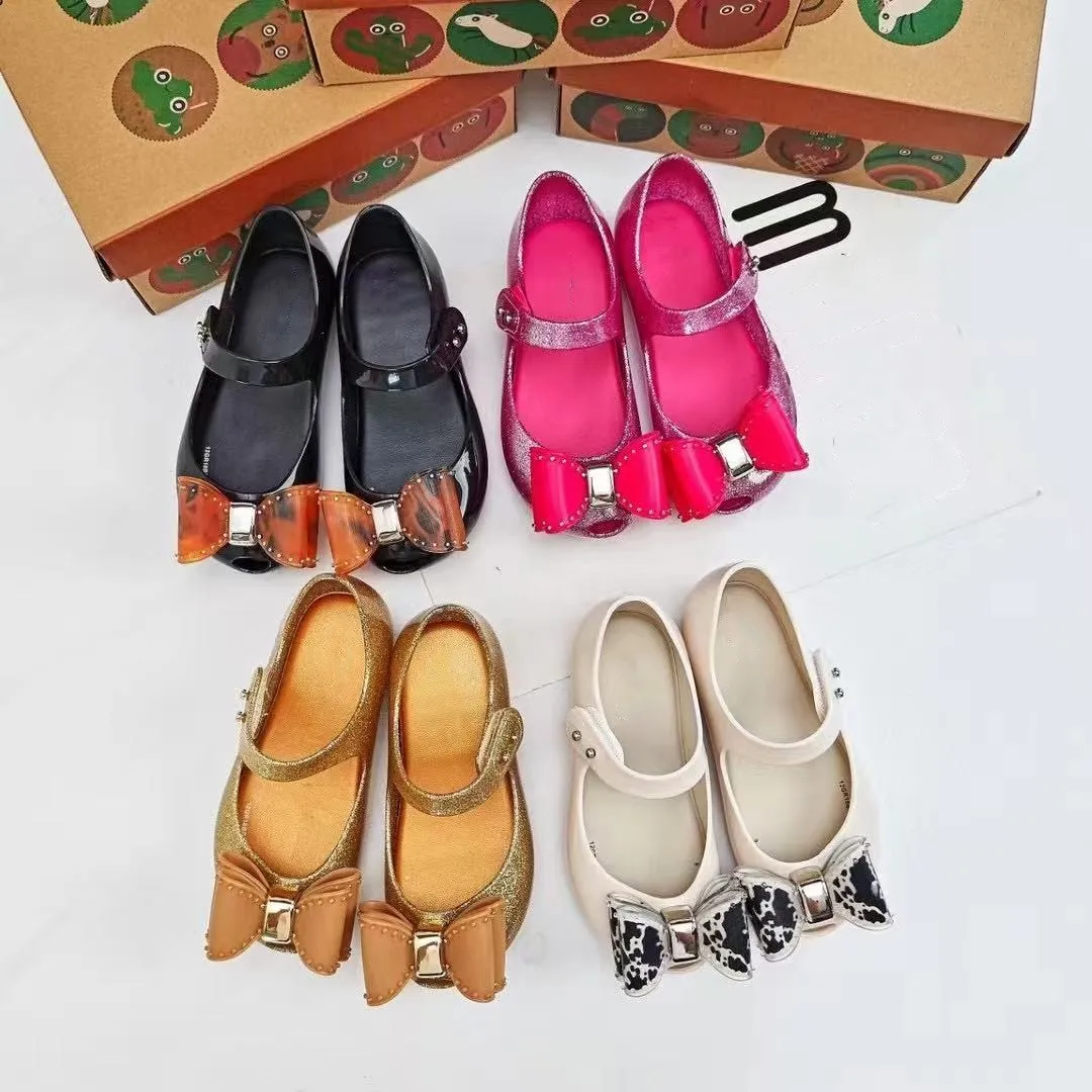 الأم وأنا جديد الكلاسيكية الأطفال الربيع الصيف هلام أحذية الأميرة فتاة ليوبارد القوس الصنادل النساء أحذية الشاطئ الناعمة HMI189 #2