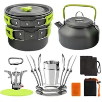 Outdoor Camping Cookware Sets With Teapot With Accessories 2 To 3 People Pot Set Teapot Set