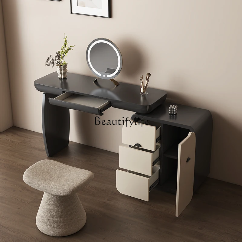 

03.Italian minimalist dresser bedroom modern minimalist makeup table light luxury