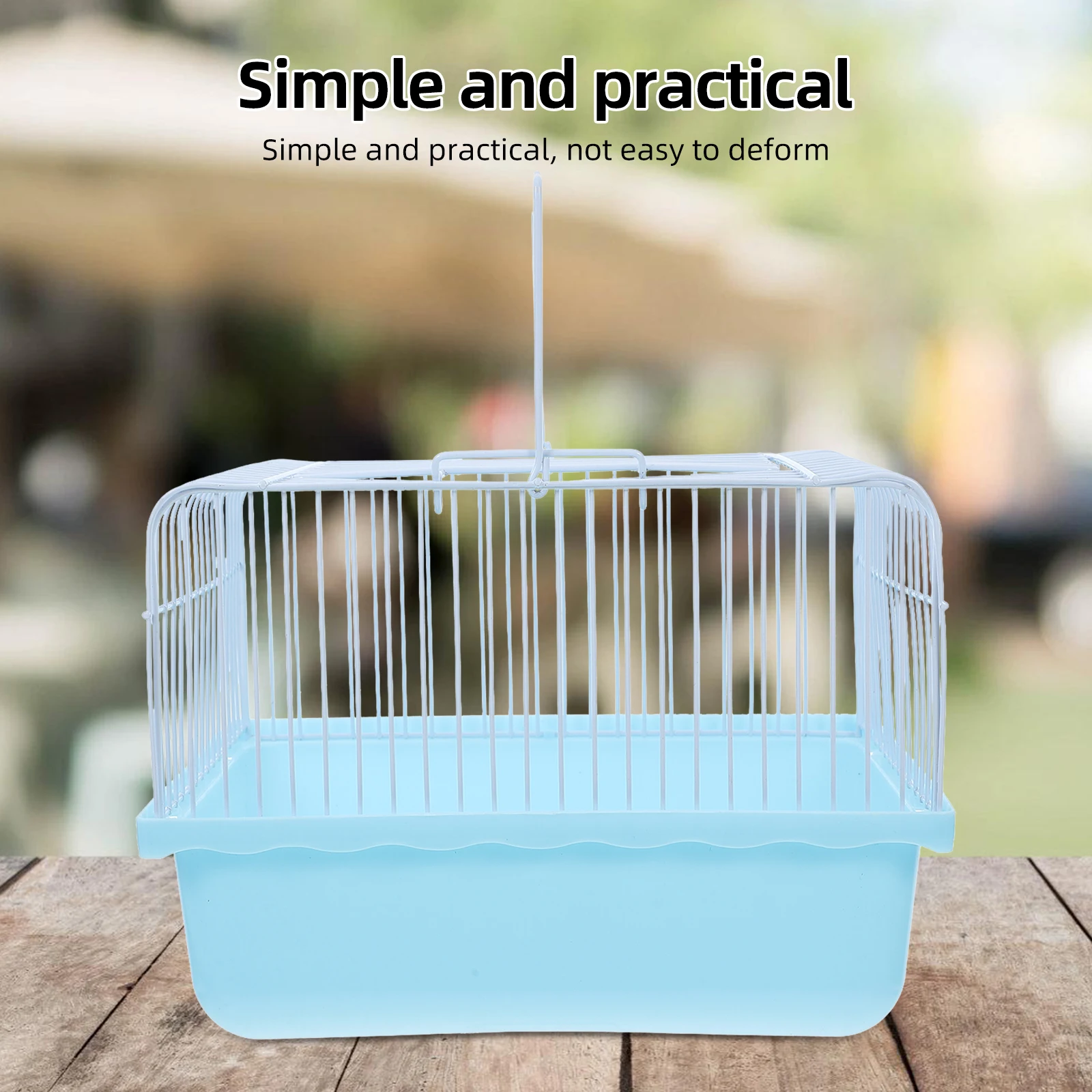 

Portable Bird With Feeder Collapsible Lightweight Plastic Travel For Parrots Lovebirds Small Animals Easy Clean Transparent