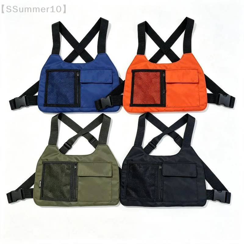 【SSummer10】【xxx】Hip-hop Streetwear Unisex Chest Rig Bag High Quality Nylon Chest Bags Multi-function  Vest Backpack【SS】
