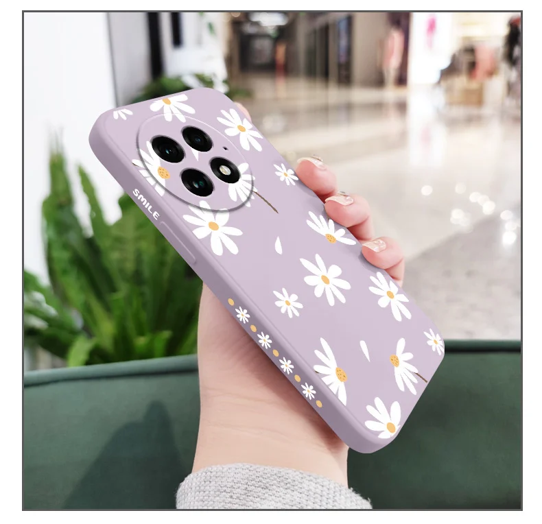 Charmante Gänseblümchen-Handyhülle für Oneplus 15 15R 13 13R 12 12R 11 10 10T 9R 9RT 9 8T 8 7T Pro Flüssigsilikon-Cover – Detail 8