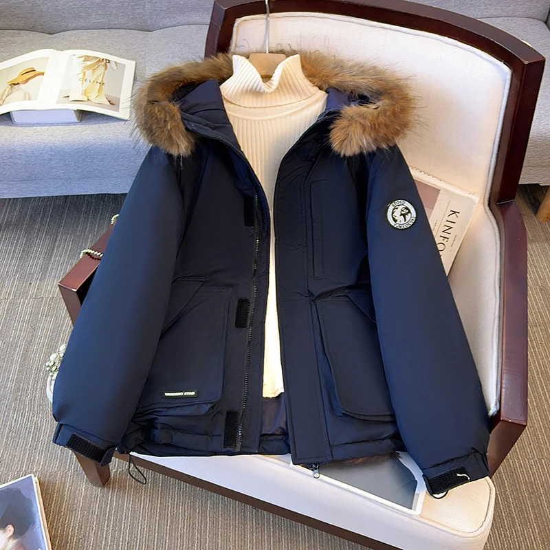 

Красная женская осенняя легкая спортивная парка в корейском стиле с двойными карманами, на шнурке, с пуговицами, утепленная, антистатическая, трендовая