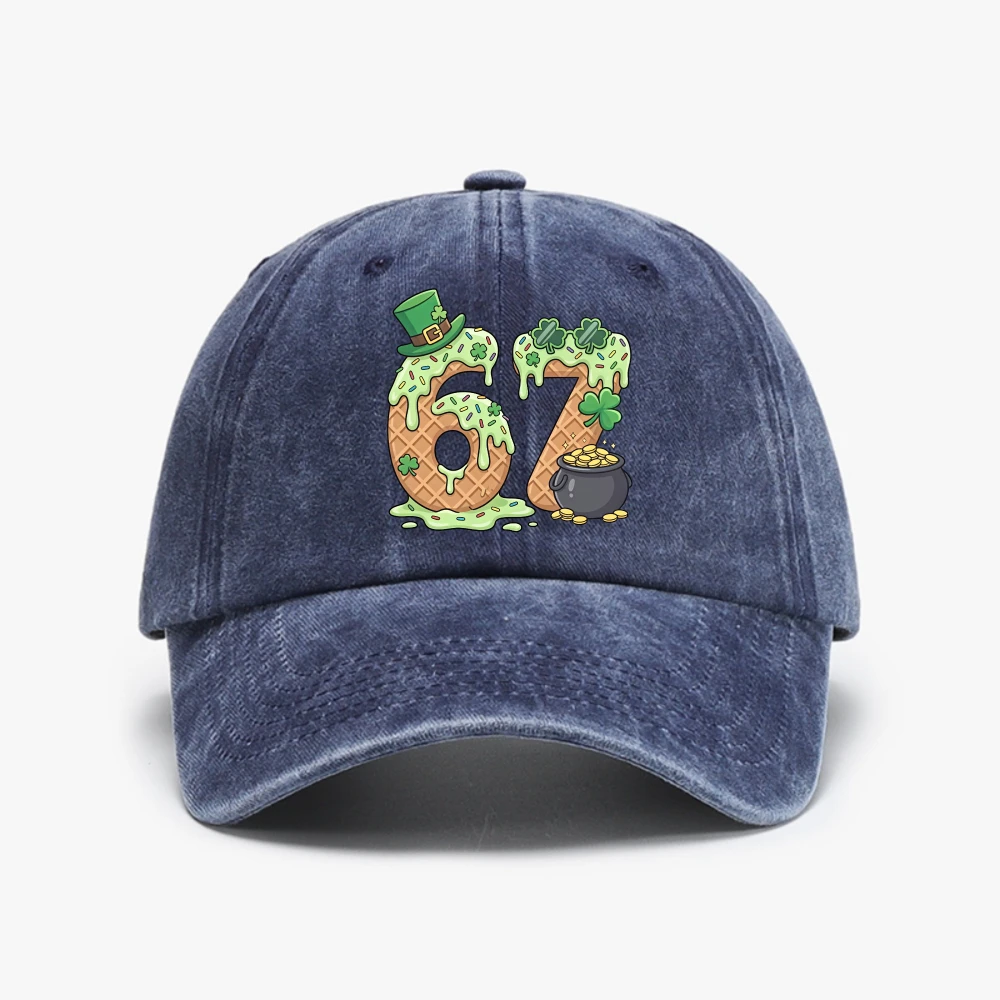 Funny 67 Six Seven 6 7 Italian Brainrot Baseball Cap Sun Outdoor Sports Washed Trucker Hat Male Classic Design Baseball Cap