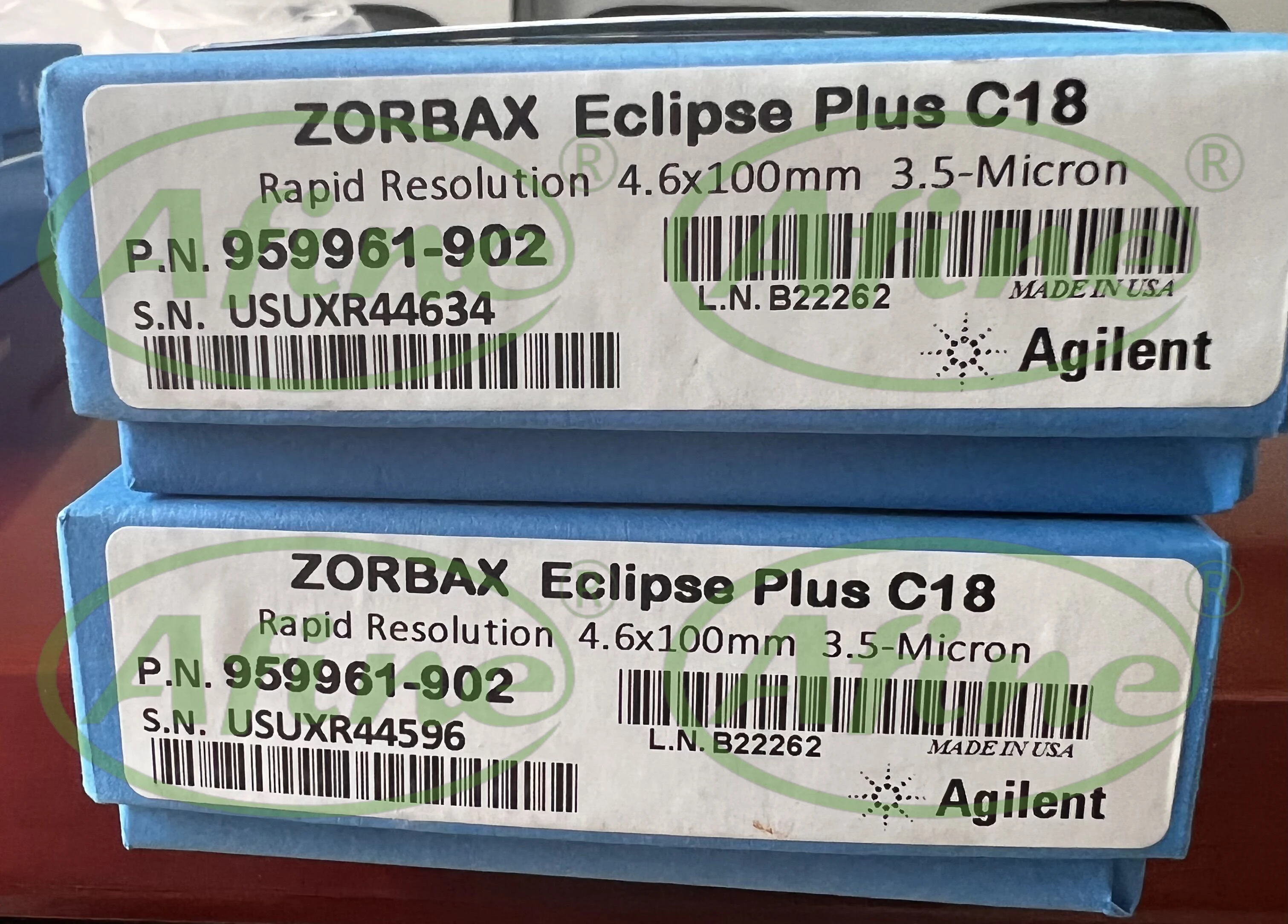 AFINE Agilent,959961-902,ZORBAX RR Eclipse Plus C18 Column, 4.6 x 100 mm, 3.5 µm.