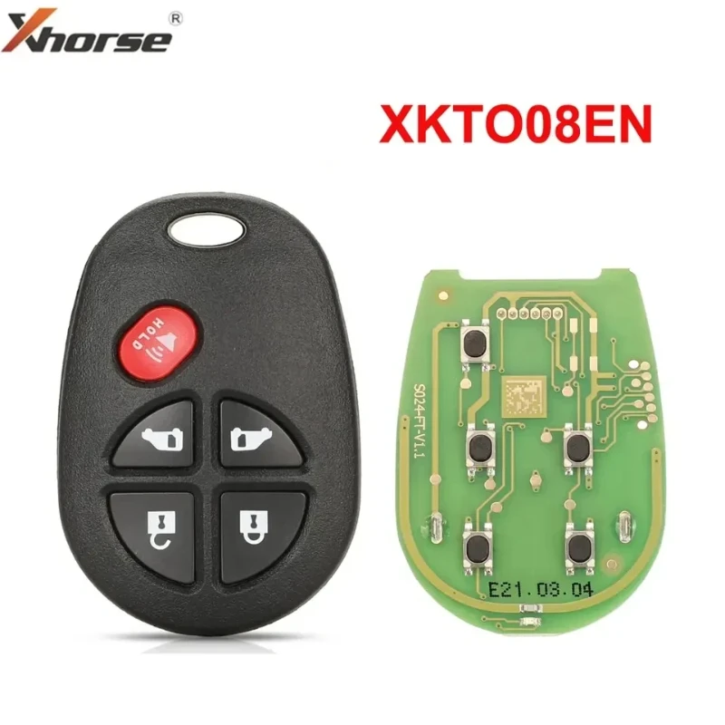 New Xhorse XKTO08EN VVDI Universal Remote Key for Toyota Type 4+1 Buttons Wire Remote Supports Wireless Programming