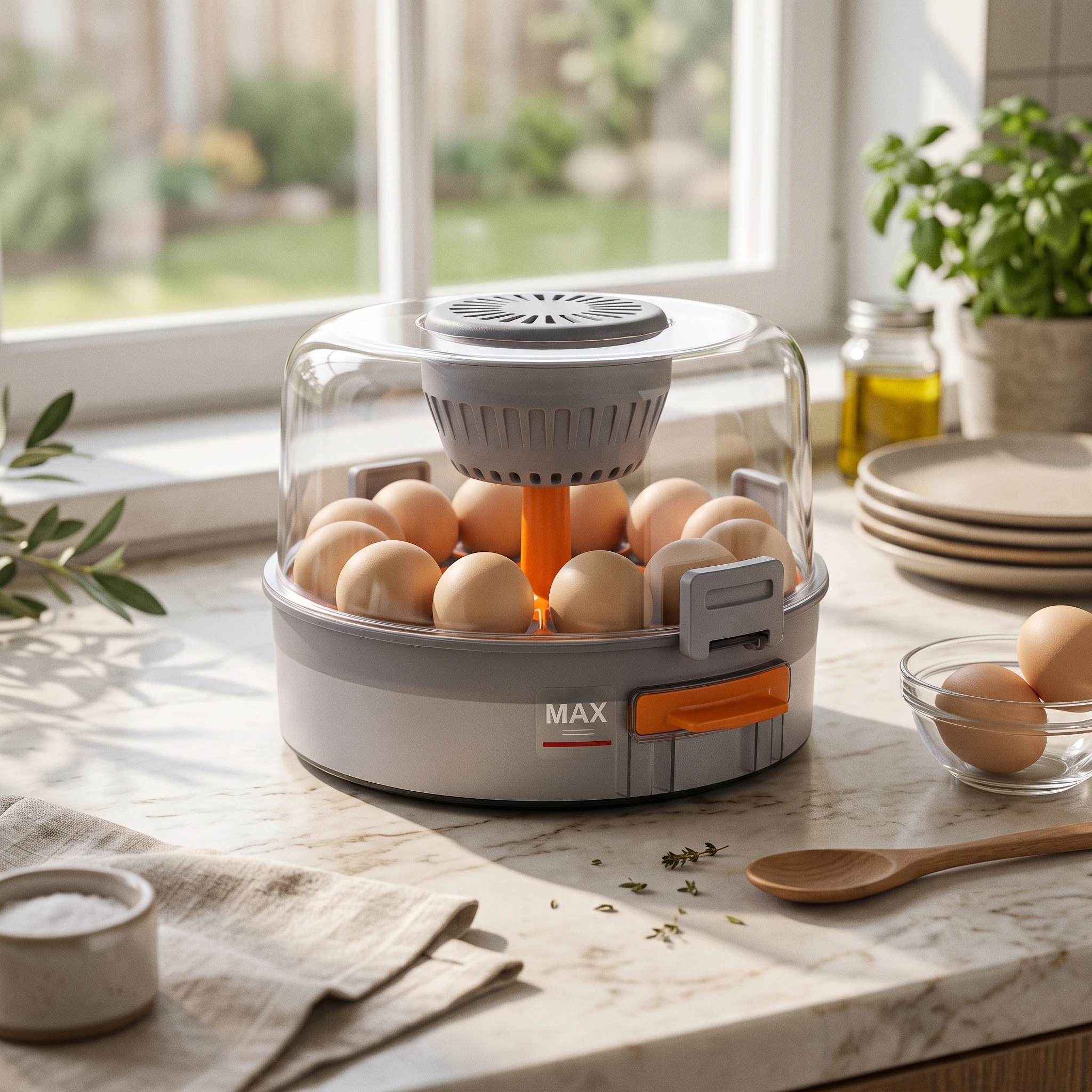 Hatching Gear Transparent Egg Incubator with Built-in Candler and Humidity Monitor Smart Egg Hatcher for Backyard Poultry