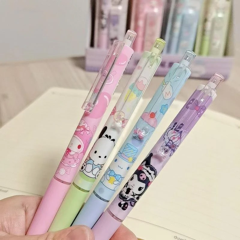 24pcs Sanrio Automatic Pencil Kawaii Kuromi Cinnamoroll Cartoon Student Box 0.5mm Pencil Set Cute Children's Writing Pen Gifts