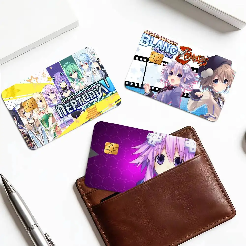 Game H-Hyperdimension Neptunia   Spend or Save Funny Shell Ultra Thin No Fade Sticker Cover Film for Debit Credit Card