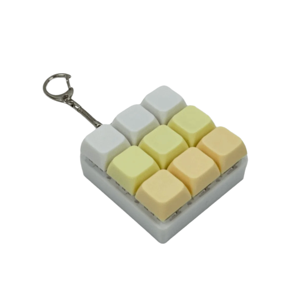 Interactive Small And Elegant Keyboard Keychain Compact Portable Fidget Bag Pendant Plastic Light-up Press Button Keyring Travel