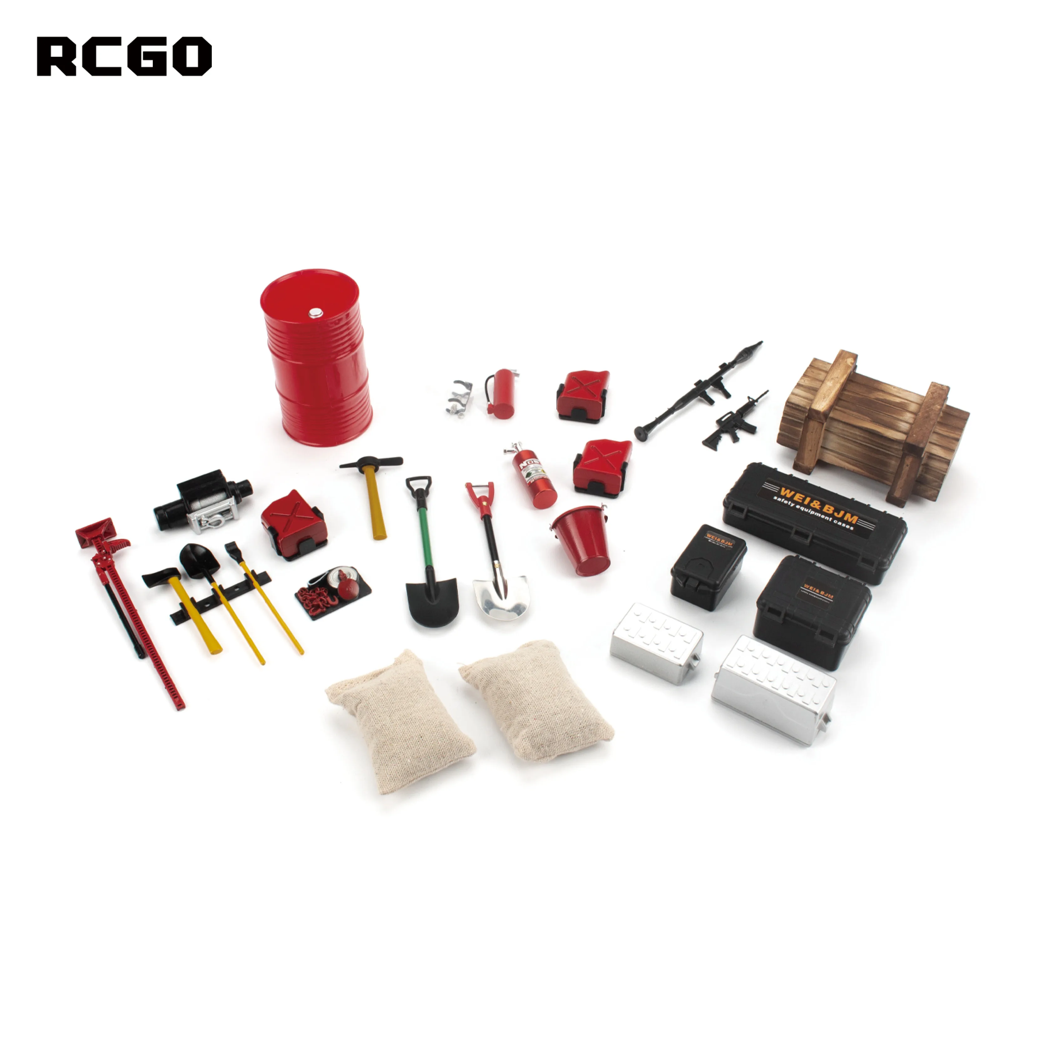 1/8 1/10 RC Crawler Diorama Kit, Garage Workshop Accessories, Fuel Drum, Toolbox, Jack & Shovel for RC Offroad Truck