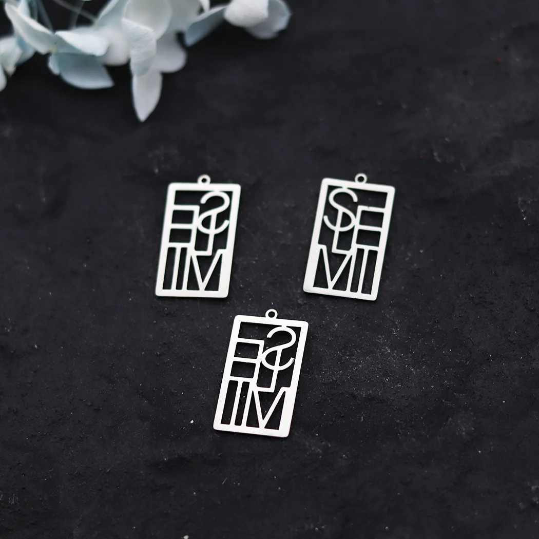 3pcs Stainless Steel Charm Smile Word Pendant Accessories DIY Jewelry Making For Bracelets Earring Necklaces Party Gift
