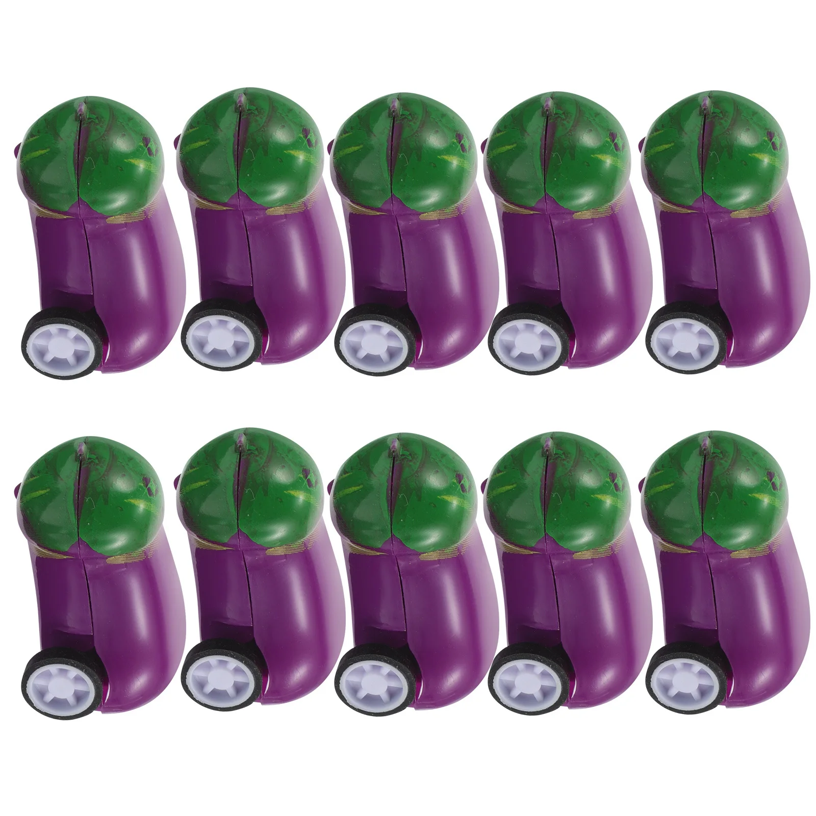 15 قطعة سيارة صغيرة على شكل باذنجان تعمل بالسحب للخلف، مركبات للأطفال تعمل بالاحتكاك، لوازم حفلات محمولة، لعبة على شكل باذنجان