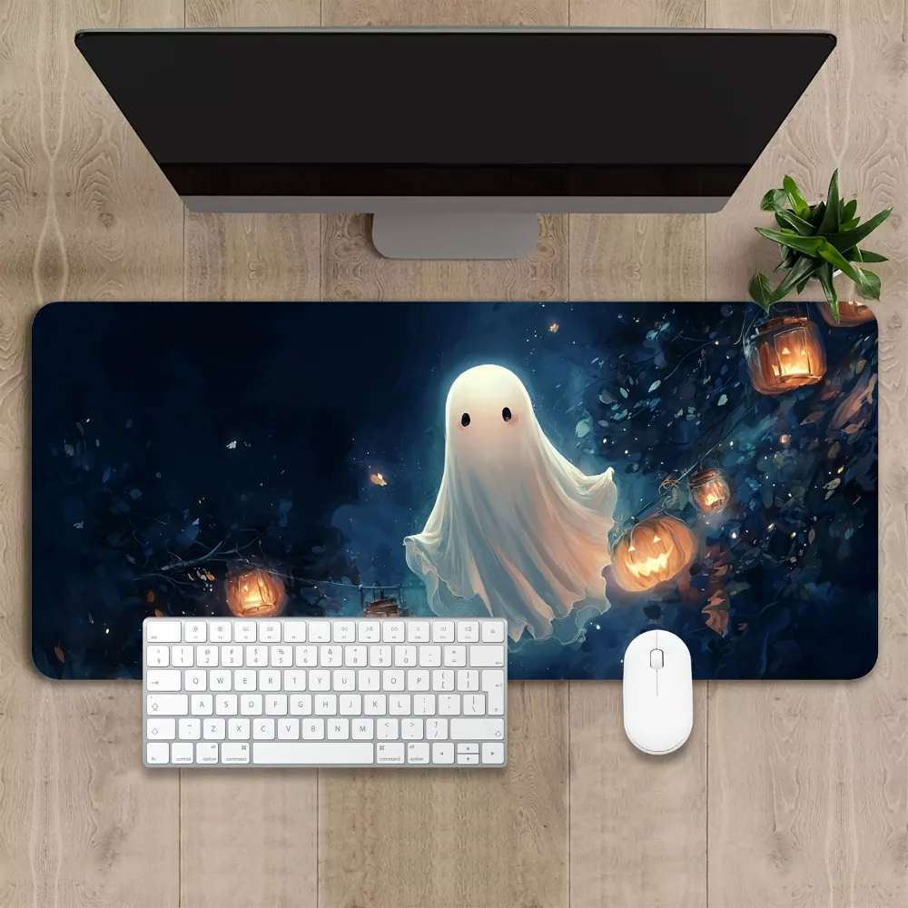 Halloween ghost pumpkin lantern high-definition printed mouse pad that fits with keyboards mousepad profissional