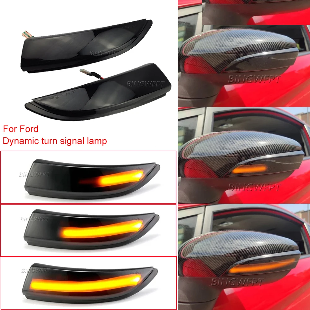 Two Color Dynamic Side Rearview Mirror Flashing Turn Signal Light For Ford Fiesta Mk7 2008-2017 For Ford B-Max B232 2012-2017