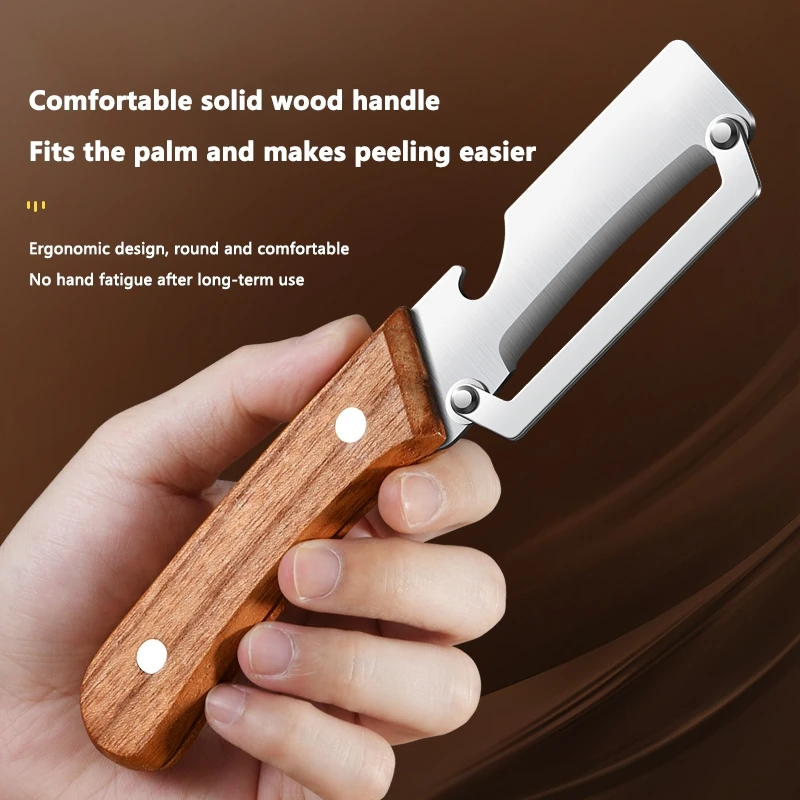 Stainless Steel Peeler Kitchen Specific Peeler Thickened Peeling Pumpkin Lettuce Scraper Wooden Handle Peeler For Slicing Fruits