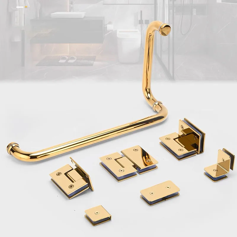 

Stainless Steel Frameless Glass Door Hinge 90 135 180 Degrees Gold Bathroom Clamp Bathroom Folding Glass Clip Package Mail