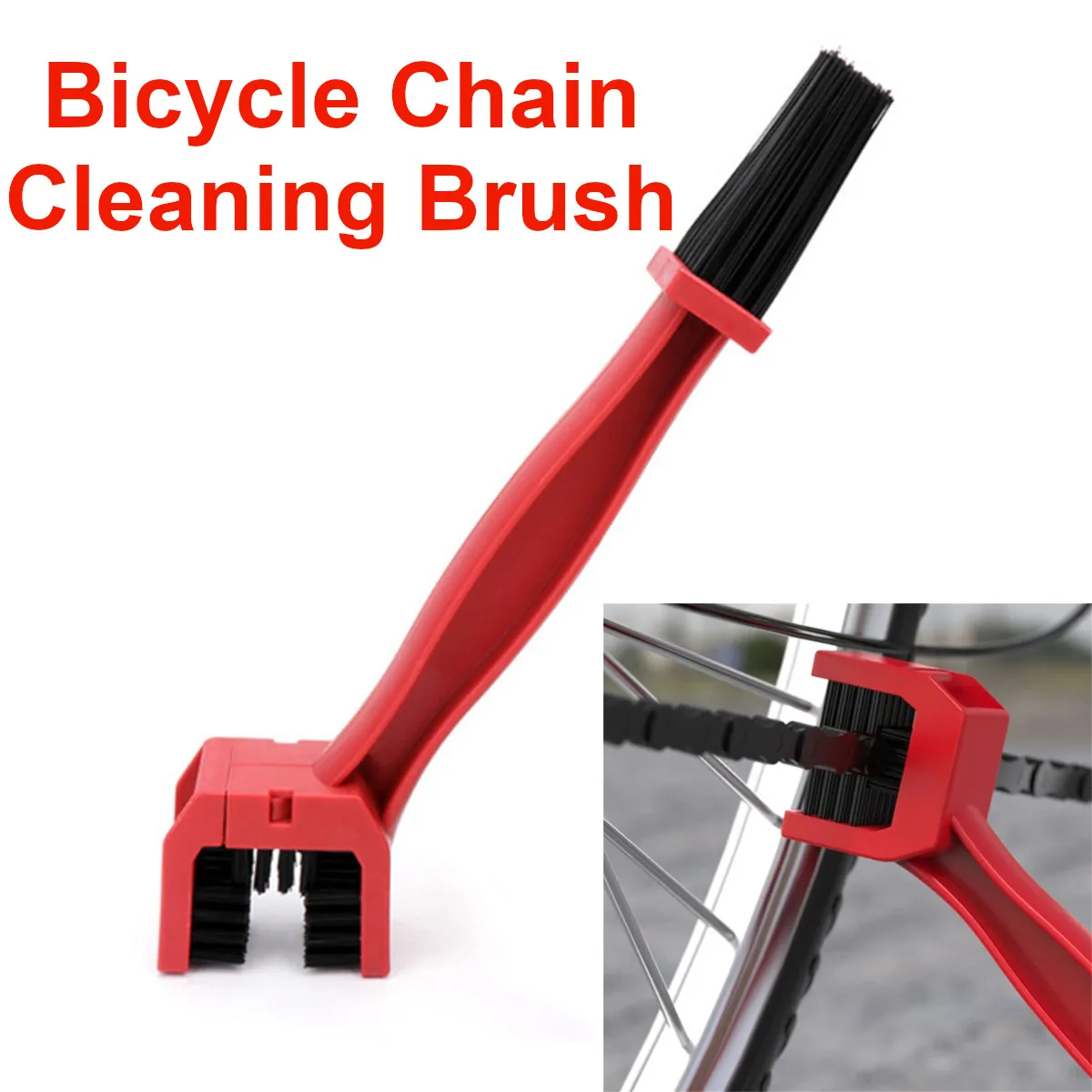 Universal Motorcycle Mountain Bike Scooter Double-end Chain Cleaning Tool Bicycle Chain Clean Gear Brush Cleaner