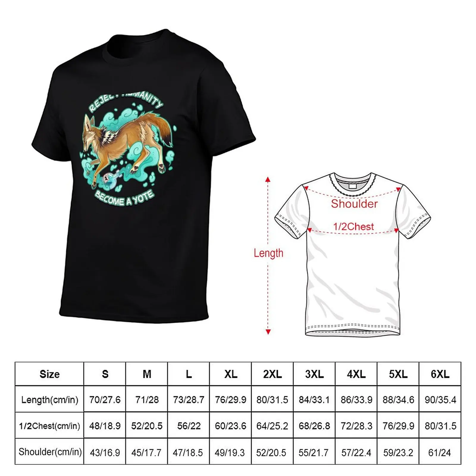 Reject humanity, Become a YOTE! - Coyote Potion T-Shirt Tough Fabric Work Tee