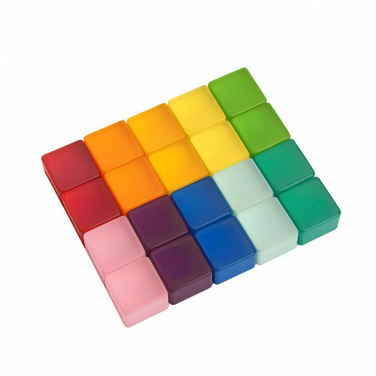 20 Pieces Acrylic Blocks Light-Catching Stacking Block Set Smooth-Edged