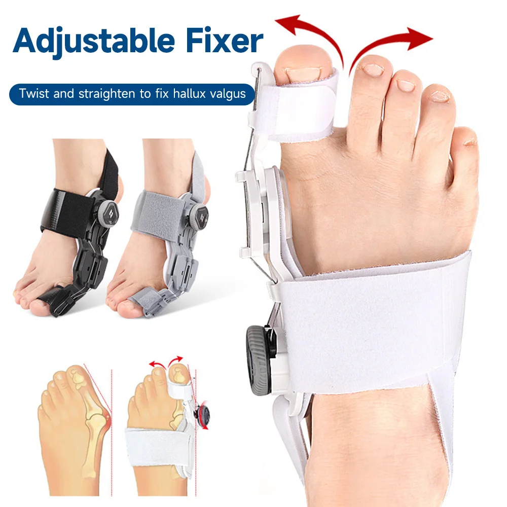 Toe Straightener Bunion Corrector Unisex Valgus Adjustable Toe Corrector Rotatable Separator Splint Braces for Left Right Foot