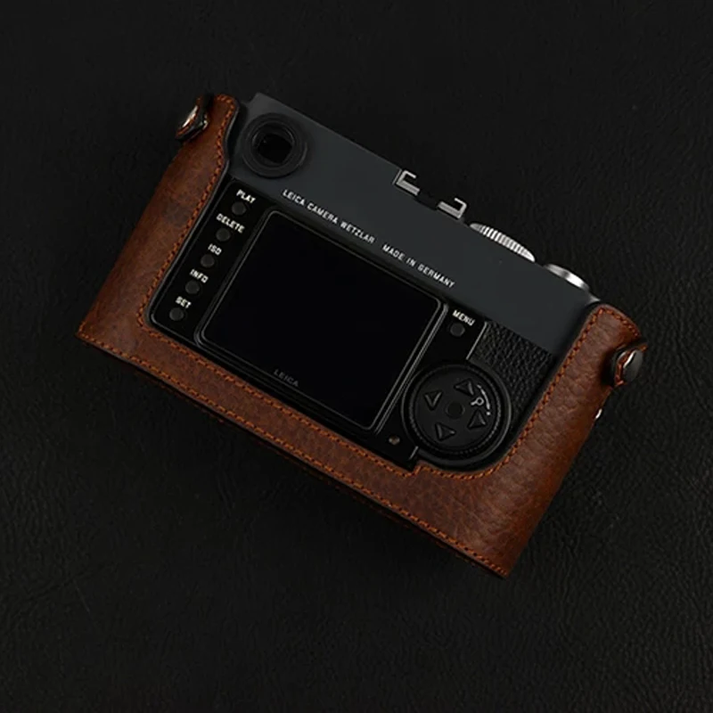 

Handmade Genuine Leather Camera Half Case With Battery opending Door Design For Leica M8 M9 M9P M-E MM Typ220